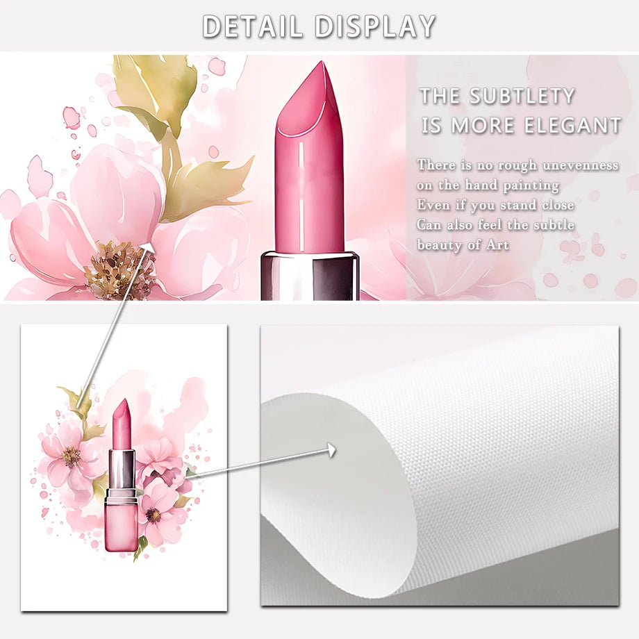 Paris Fashion Art Poster Pink Eiffel Tower Perfume Bottle Wall Art Canvas Painting Nordic Poster Home Living Room Decor