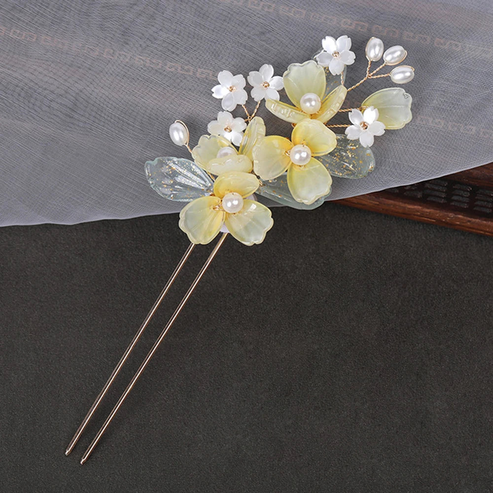 Pearl Rhinestone Flower Hairpins Wedding Hair Accessories Pearl Hairpins Flower Bridal Hair Pins Hair Ornaments Hair Stick