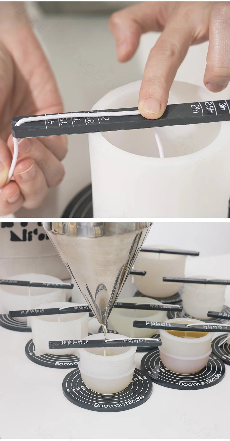 Nicole Quick Magnetic Candle Wick Centering Setter Tool & Wick Holder Candle Centering Device for Candle Making