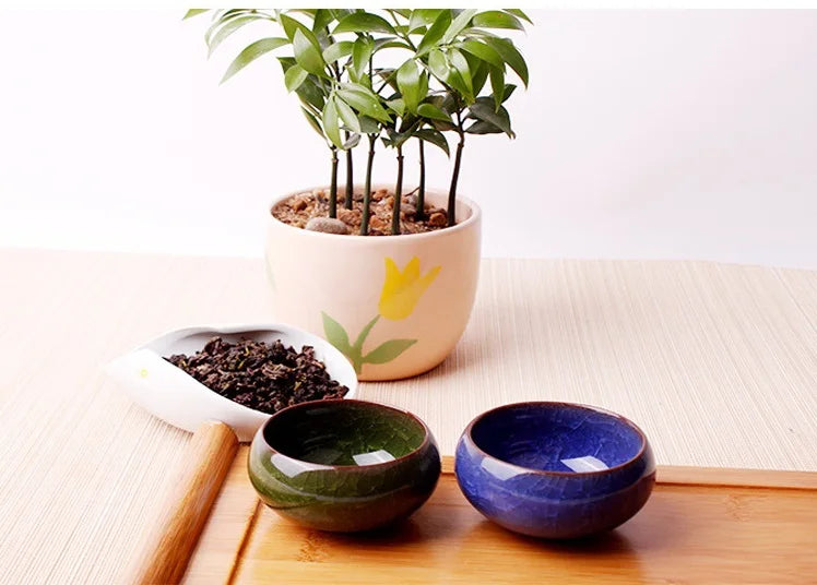 Handmade Ice Crack Ceramic Candlestick DIY Decorative Candle Holders for Home Party Wedding