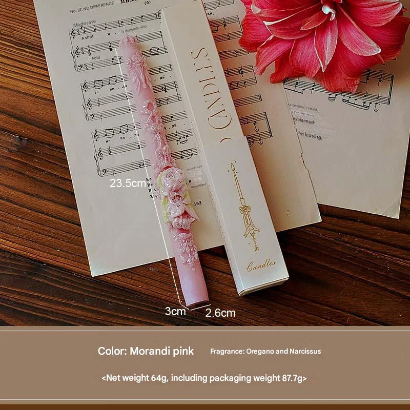 Embossed Long Candles for Candlesticks Taper Scented Wedding Candles Ceremony Home Decorations Item