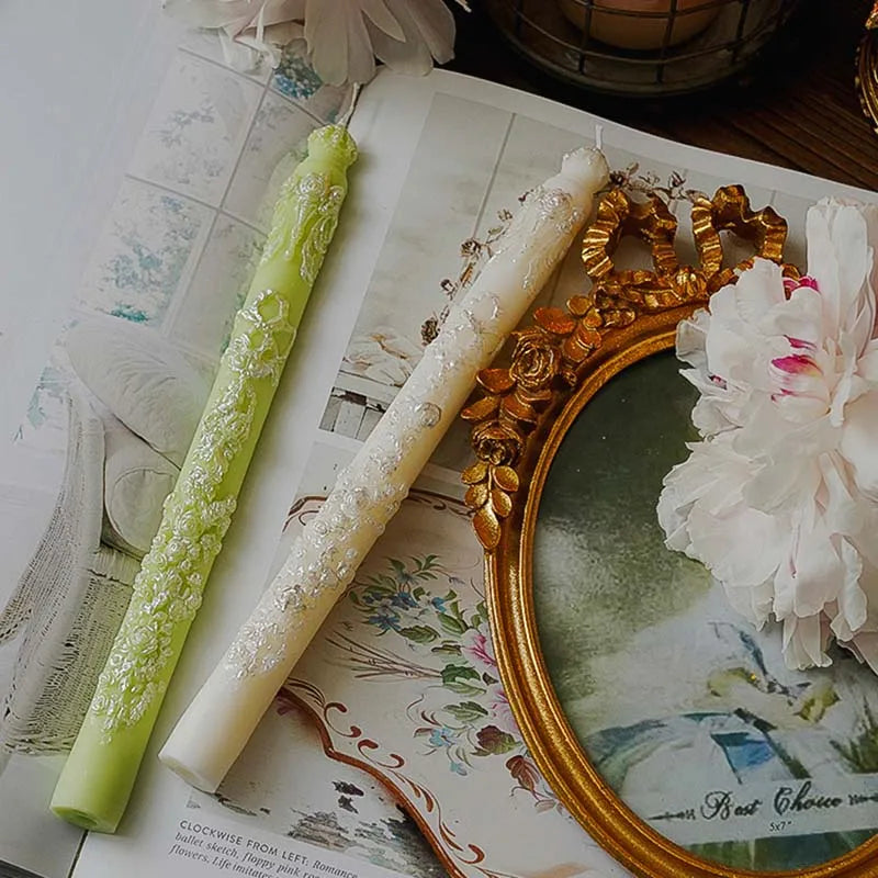 Embossed Long Candles for Candlesticks Taper Scented Wedding Candles Ceremony Home Decorations Item
