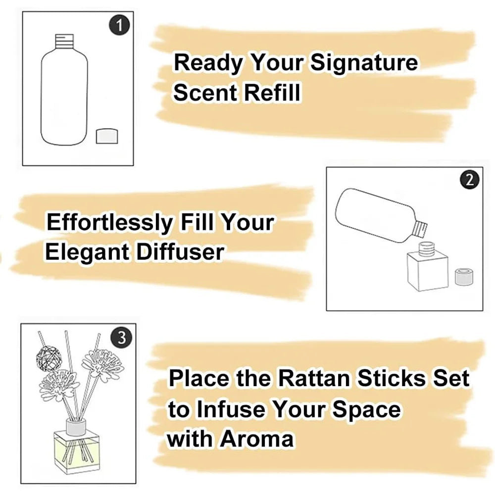 32pcs Reed Diffuser Sticks Set Multi-Style Natural Rattan for Essential Oil & Home Fragrance