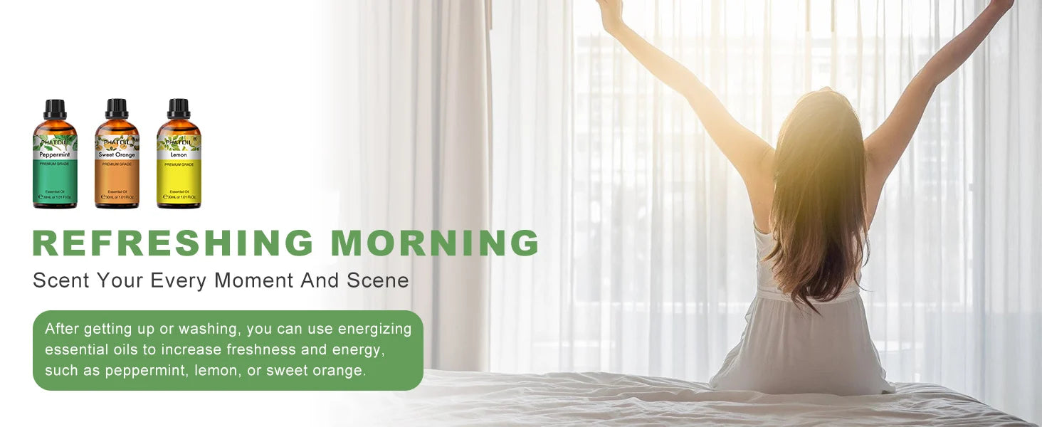 PHATOIL 30ml Lavender Lemon Eucalyptus Sandalwood Bergamot Aromatherapy Essential Oil For Diffuser,Candle Making,DIY Soap & Bomb