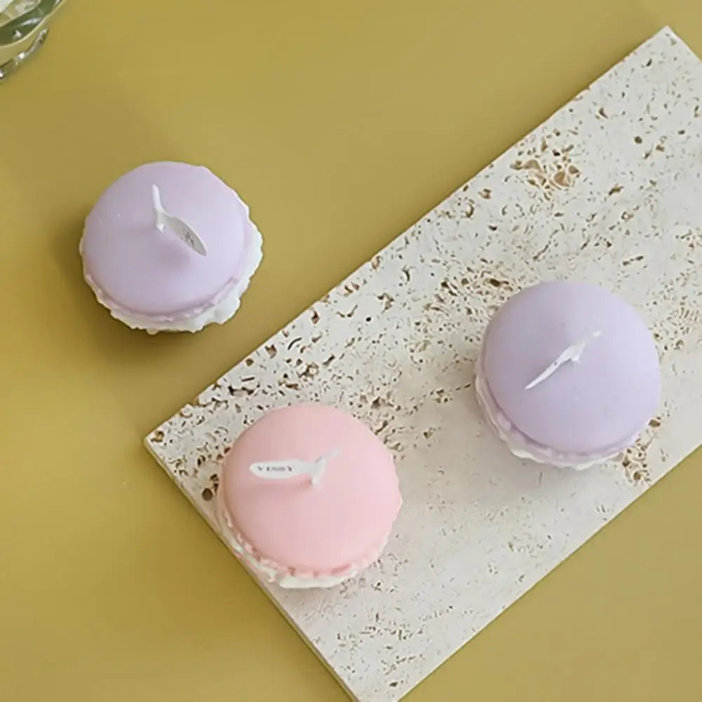 Decorative Scented Candle Nice-looking Bright Color Macaron Shape Aromatherapy Candles Shooting Props