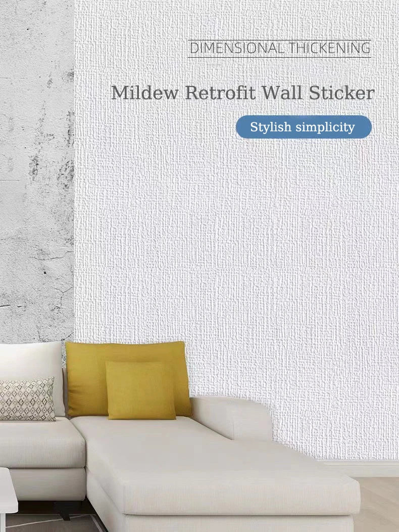 50cm Linen 3D Foam Self-adhesive PVC Solid Color Thickened Waterproof Background Wall Renovation Wallpaper Wall Stickers