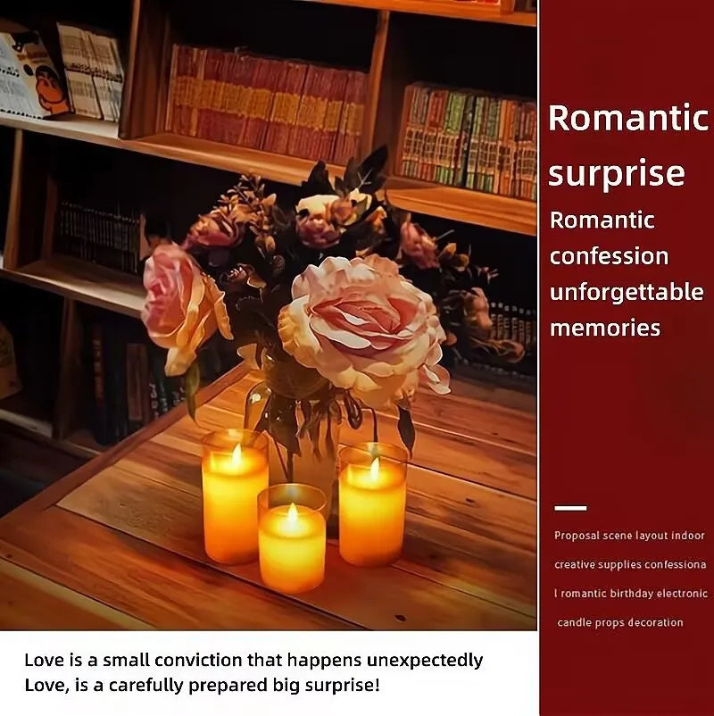 led rocking simulation glass electronic candle light Christmas wedding birthday romantic atmosphere candle decoration