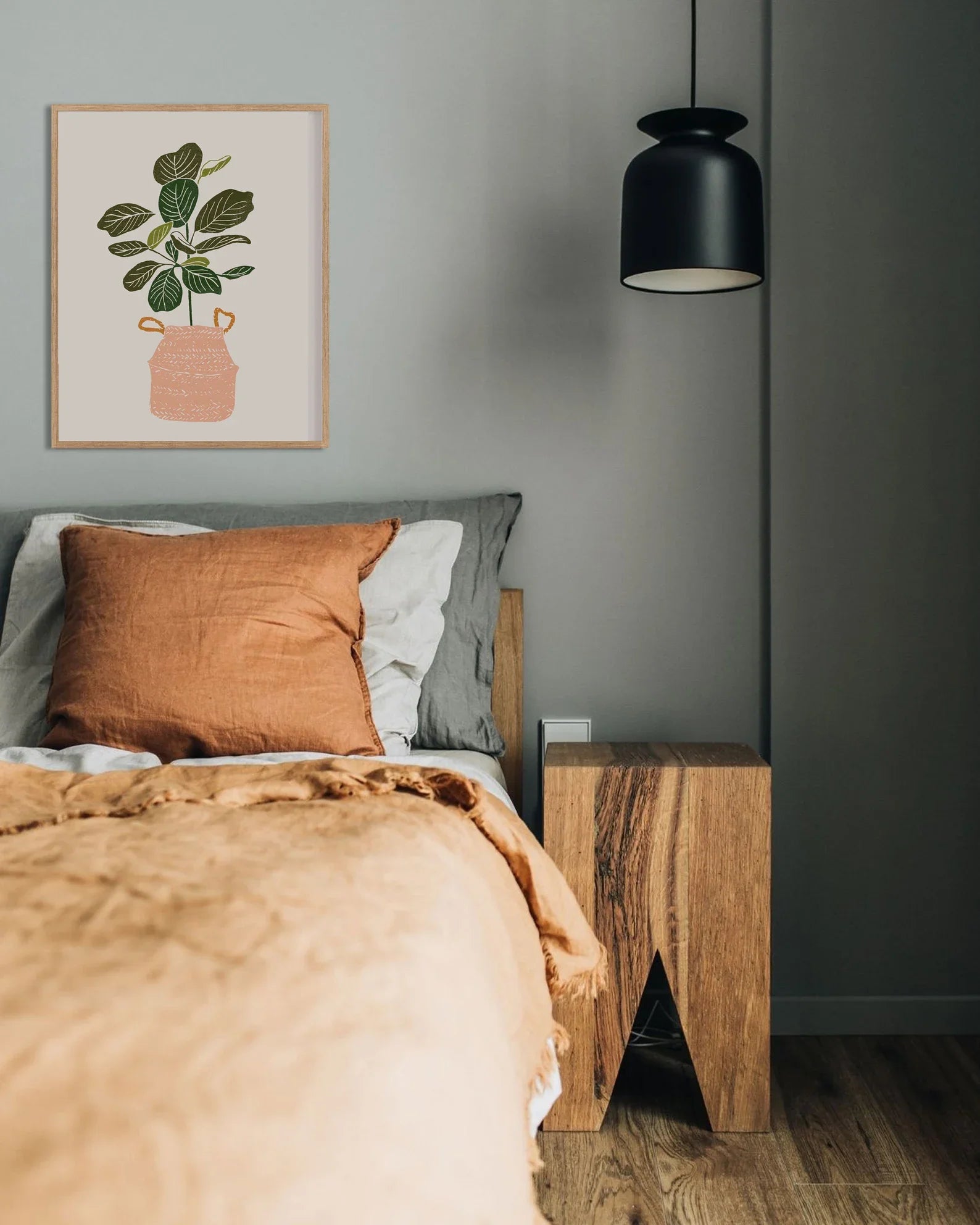 Boho Botanical Print, Fiddle Leaf Fig Printable Wall Art, Boho Prints, Nursery wall decor, House Plant Lover Wall Decor, Digital