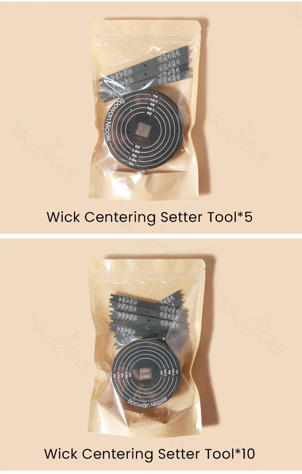 Nicole Quick Magnetic Candle Wick Centering Setter Tool & Wick Holder Candle Centering Device for Candle Making