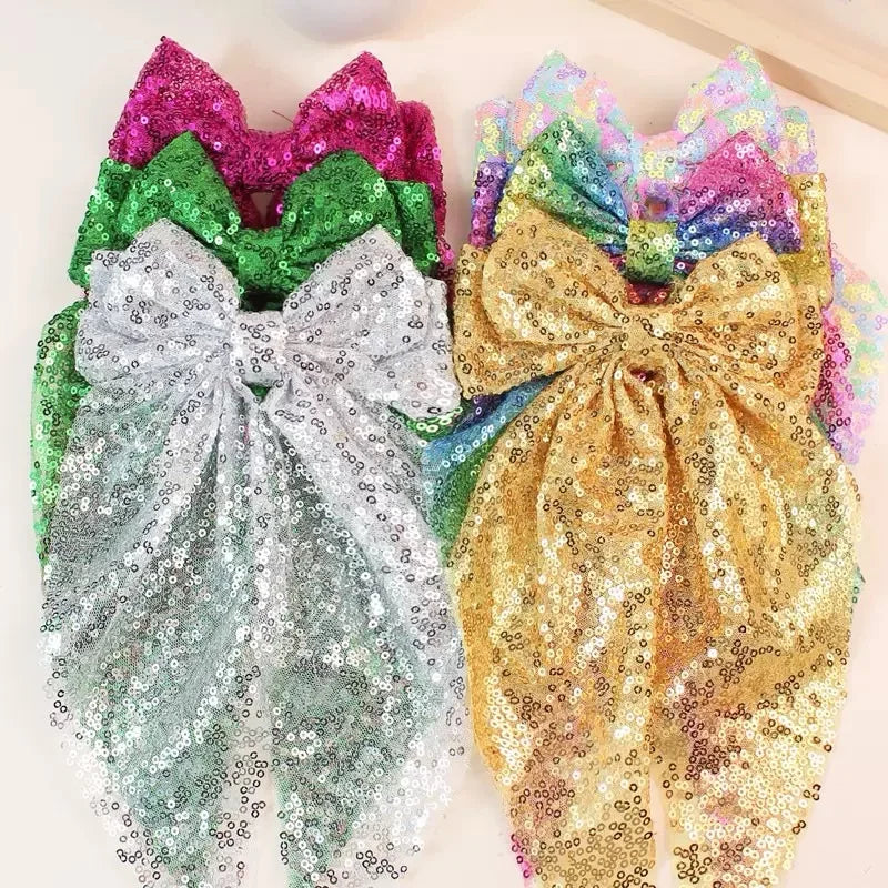 Sequined Double-Layer Mesh Bowknot Hairpin Cute Hair Accessories For Women