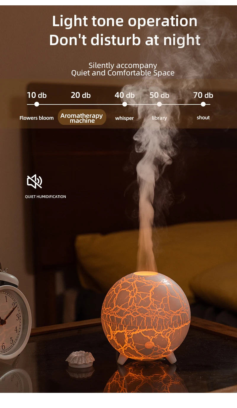 Flame Volcano Diffuser For Essential RGB Oils Table Lamp Night Lights Large Capacity Aromatherapy Air Humidifier Office Bedroom