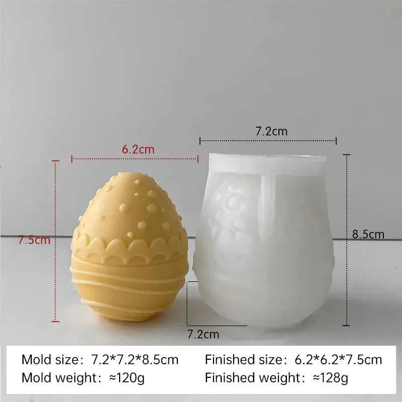 3D Easter Egg Candle Silicone Mold DIY Aromatherapy Candle Plaster Resin Ornaments Geometric Eggs Mould Easter Decor Crafts