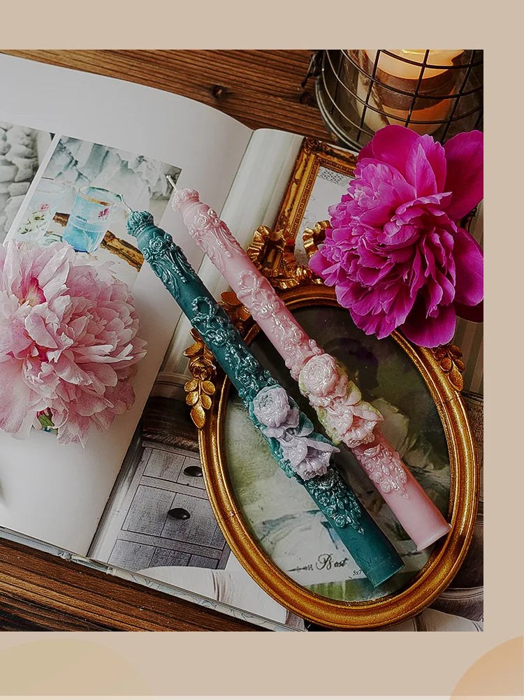 Embossed Long Candles for Candlesticks Taper Scented Wedding Candles Ceremony Home Decorations Item