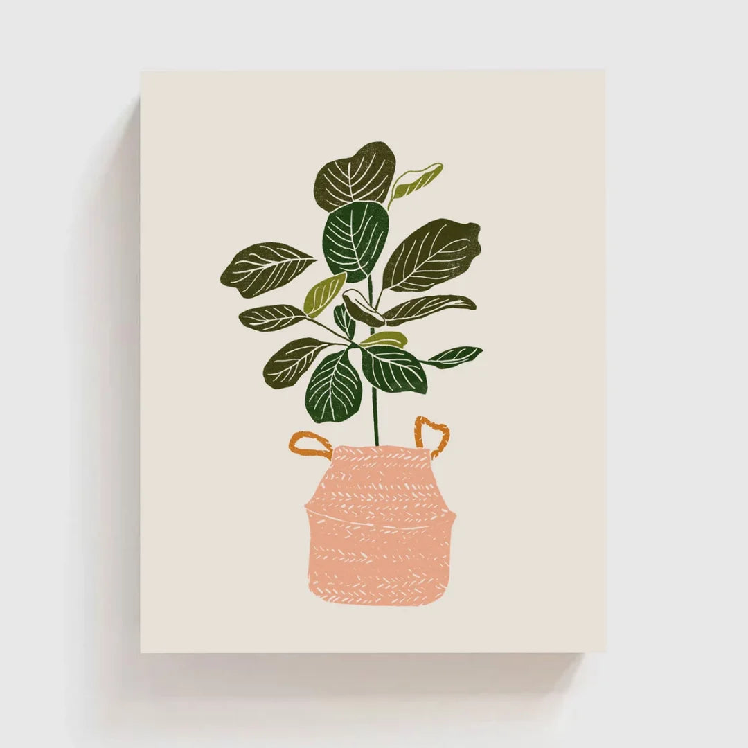 Boho Botanical Print, Fiddle Leaf Fig Printable Wall Art, Boho Prints, Nursery wall decor, House Plant Lover Wall Decor, Digital