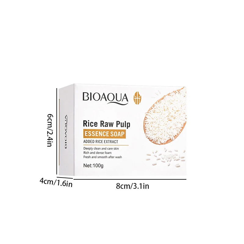 Rice Plasma Soap, Face & Bath Soap, Essential Oil Handmade Soap, Bath & Shower Oil Control, Hydrating & Moisturizing, 100g/box