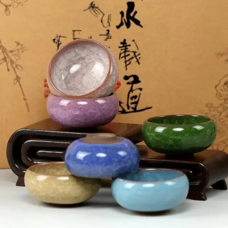 Handmade Ice Crack Ceramic Candlestick DIY Decorative Candle Holders for Home Party Wedding