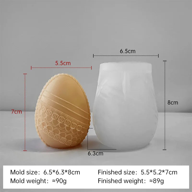 3D Easter Egg Candle Silicone Mold Angel Flower Embossment DIY Handmade Soap Chocolate Baking Mould