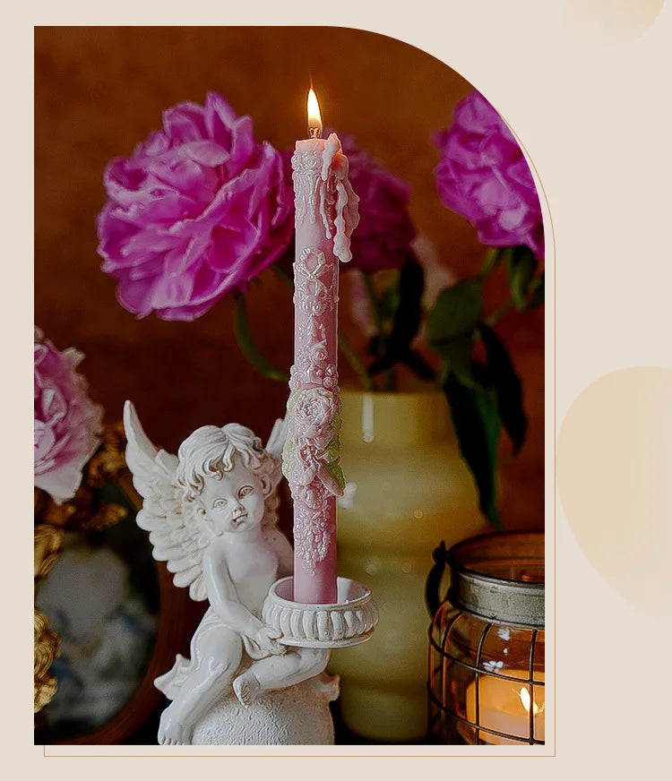 Embossed Long Candles for Candlesticks Taper Scented Wedding Candles Ceremony Home Decorations Item