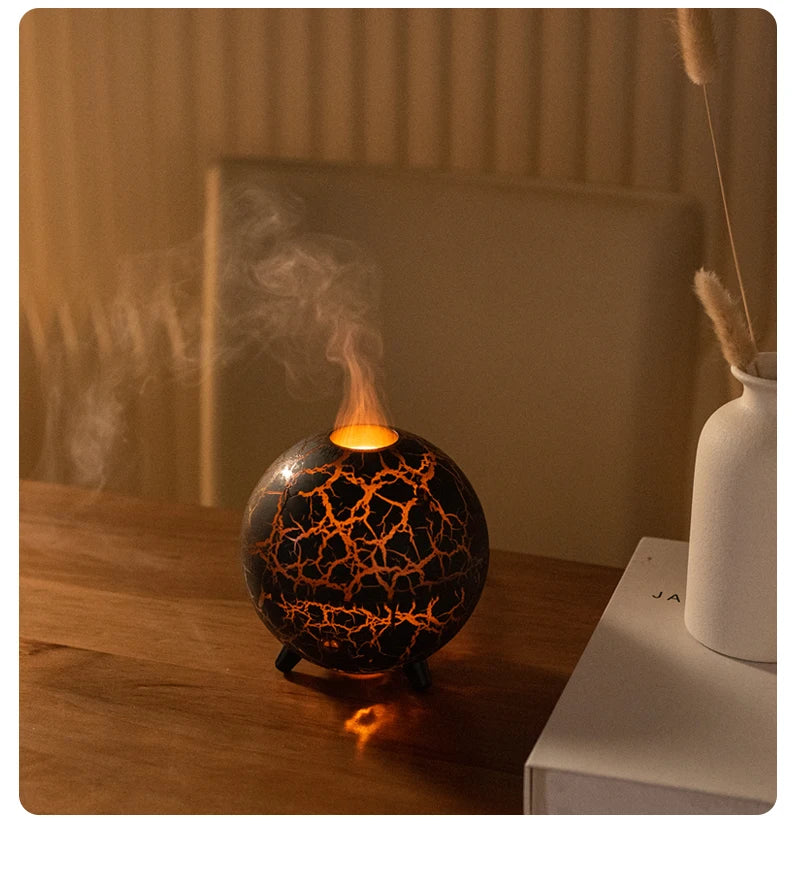 Flame Volcano Diffuser For Essential RGB Oils Table Lamp Night Lights Large Capacity Aromatherapy Air Humidifier Office Bedroom