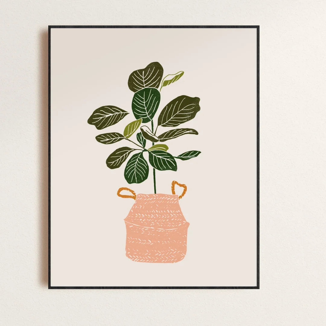 Boho Botanical Print, Fiddle Leaf Fig Printable Wall Art, Boho Prints, Nursery wall decor, House Plant Lover Wall Decor, Digital
