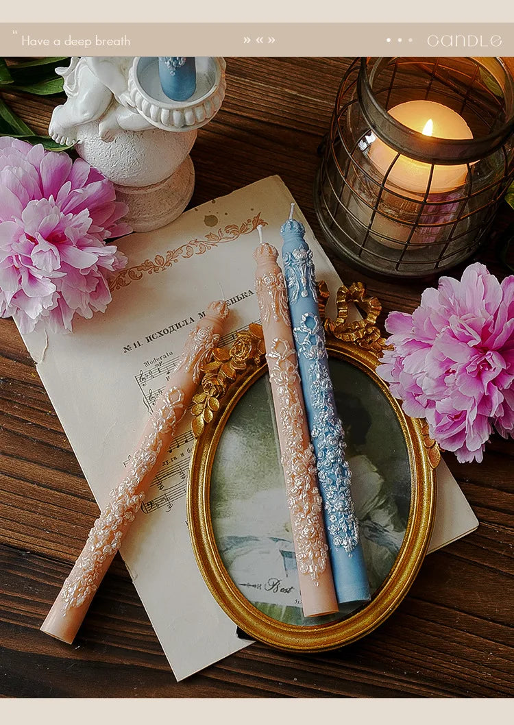 Embossed Long Candles for Candlesticks Taper Scented Wedding Candles Ceremony Home Decorations Item