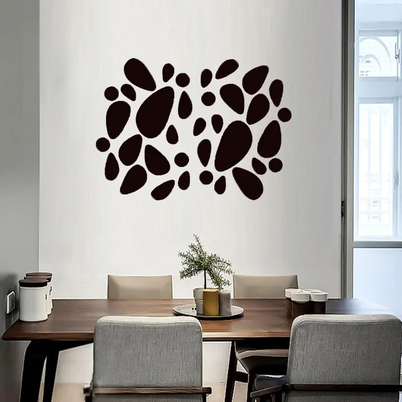 3D Mirror Wall Decals 20pcs Irregular Geometric Cobblestone shape Self-adhesive Detachable Acrylic Mirror Wall Sticker HomeDecor