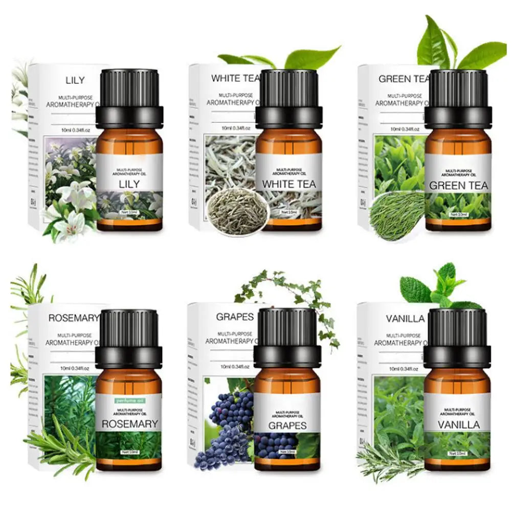 29 Flavors 10ml Essential Oils For Aroma Diffuser AirHumidifier Home Water-soluble Lavender Rose Eucalyptus White Peach Oolong