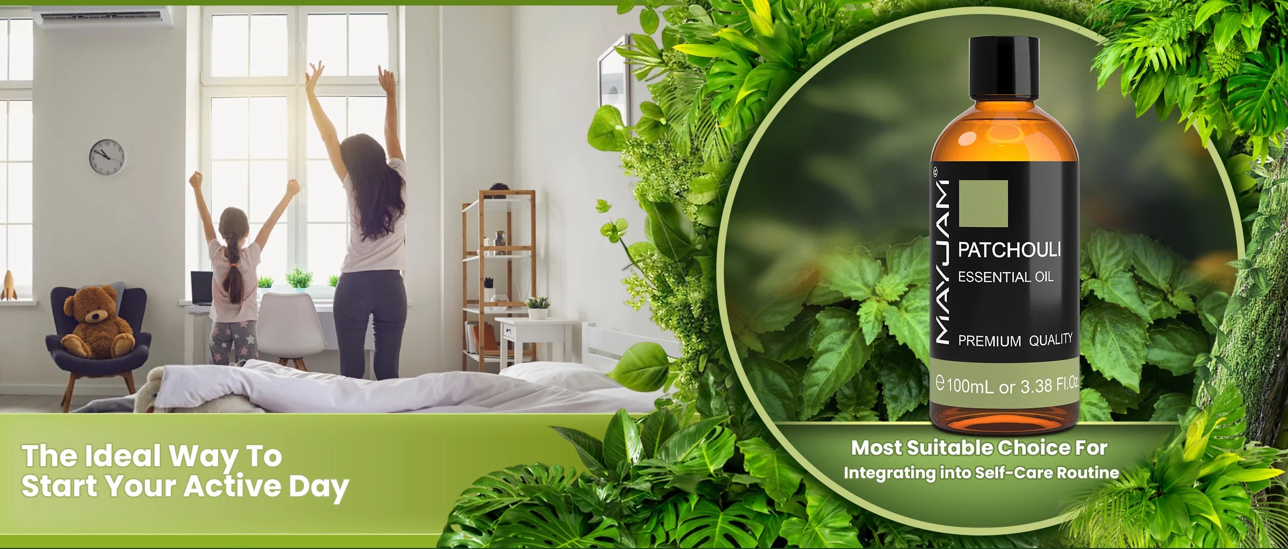 MAYJAM 1PCS Patchouli Plant Natural Essential Oils for Diffusers Aromatherapy Massage Hair Care Skin Care