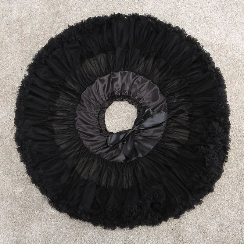 Crinoline Inner Bustle Cosplay Tutu Puffy Women Flower Style Lolita Fluffy Petticoats Cancan Skirt Under Wedding Dress