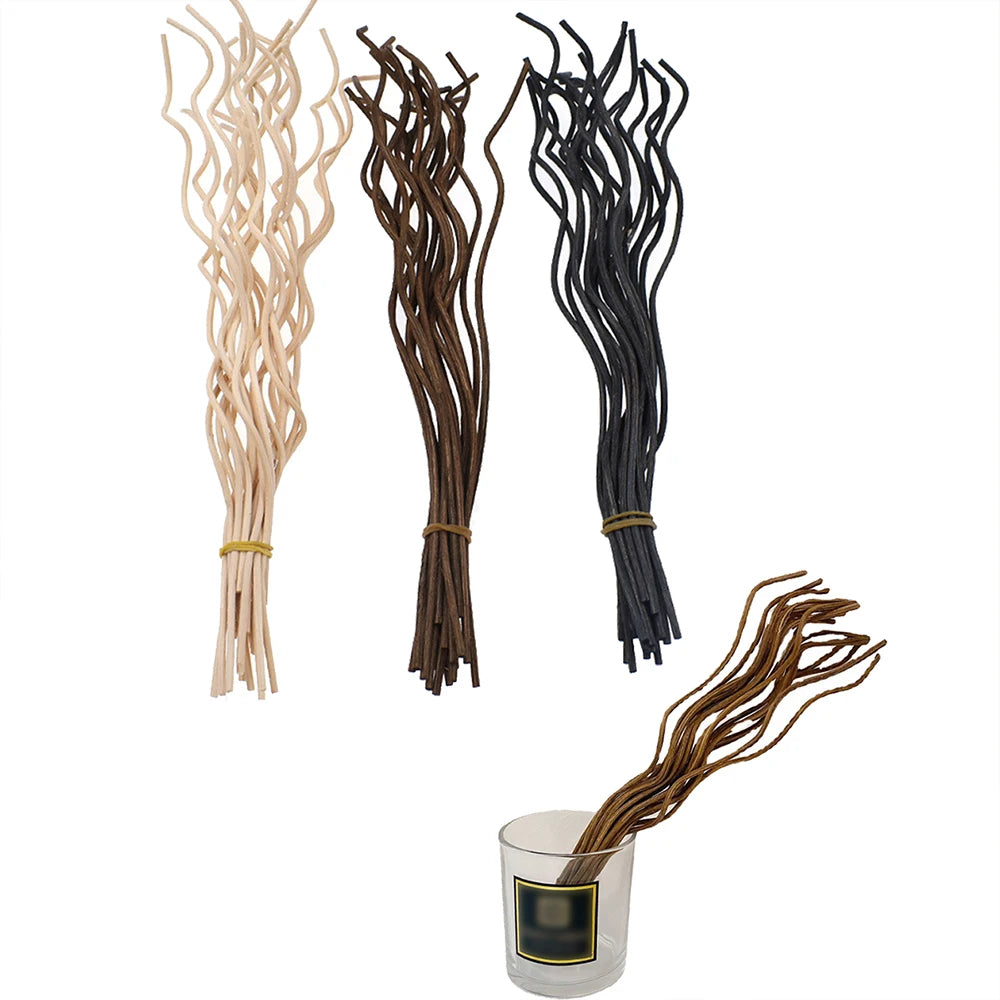 20Pcs Diffuser Stick Rattan Stick Wavy Rattan Reed Fragrance Diffuser Refill Sticks Replacement for Office Home Decor