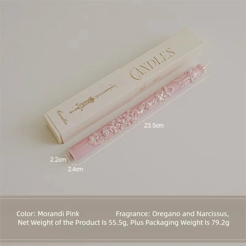 Embossed Long Candles for Candlesticks Taper Scented Wedding Candles Ceremony Home Decorations Item