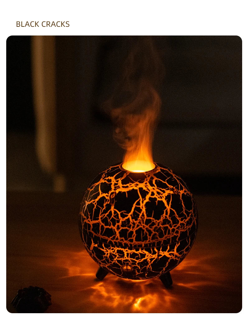 Flame Volcano Diffuser For Essential RGB Oils Table Lamp Night Lights Large Capacity Aromatherapy Air Humidifier Office Bedroom