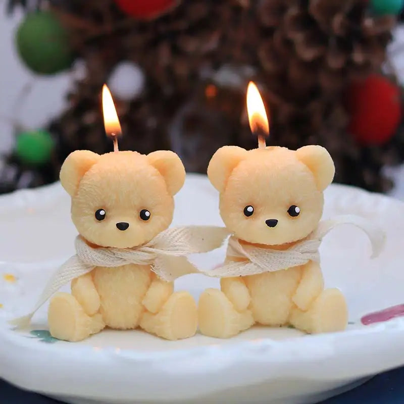 1/2pcs Scented Candle Simulation Teddy Bear Shape Fragrance Cute Souvenir Gift Atmosphere Creative Handmade High-end Bear Candle