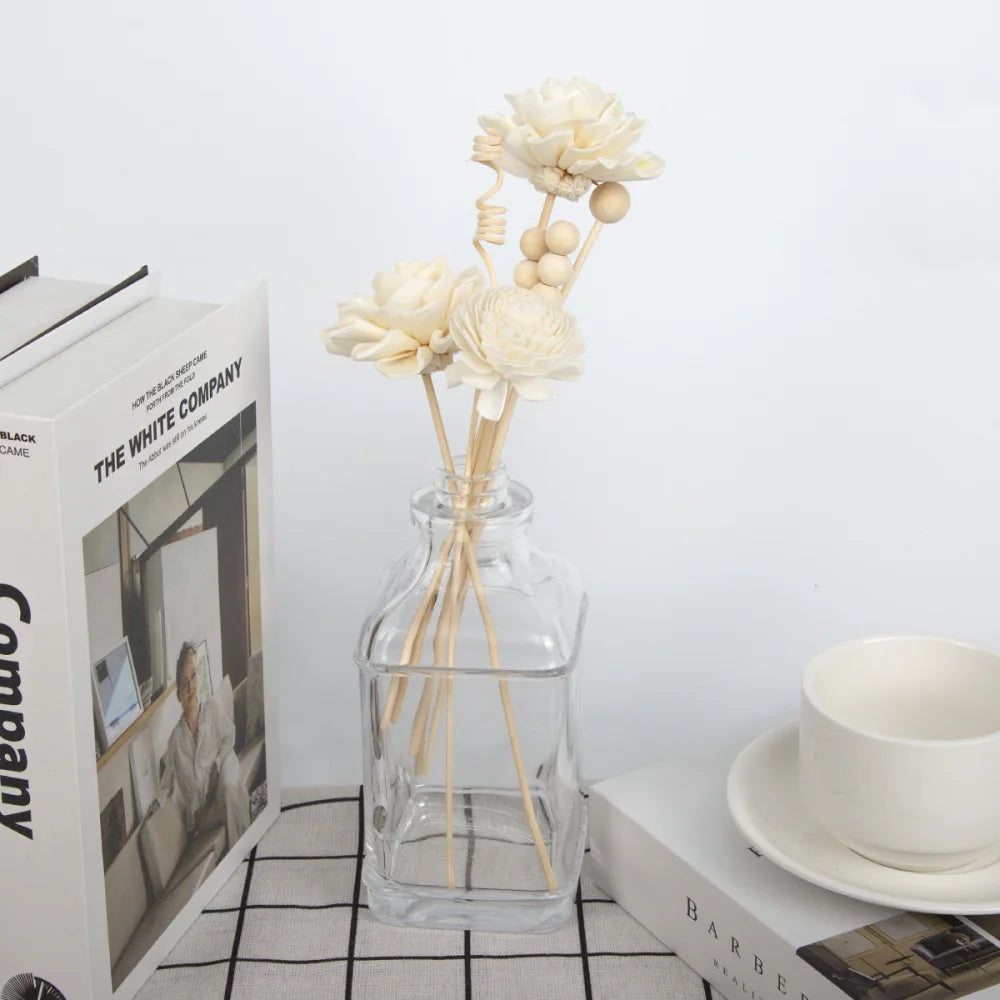 NEW 7PCS Dahlia Flower Rattan Sticks Fireless Fragrances Reed Diffuser Stick Diy Ornaments Home Decor