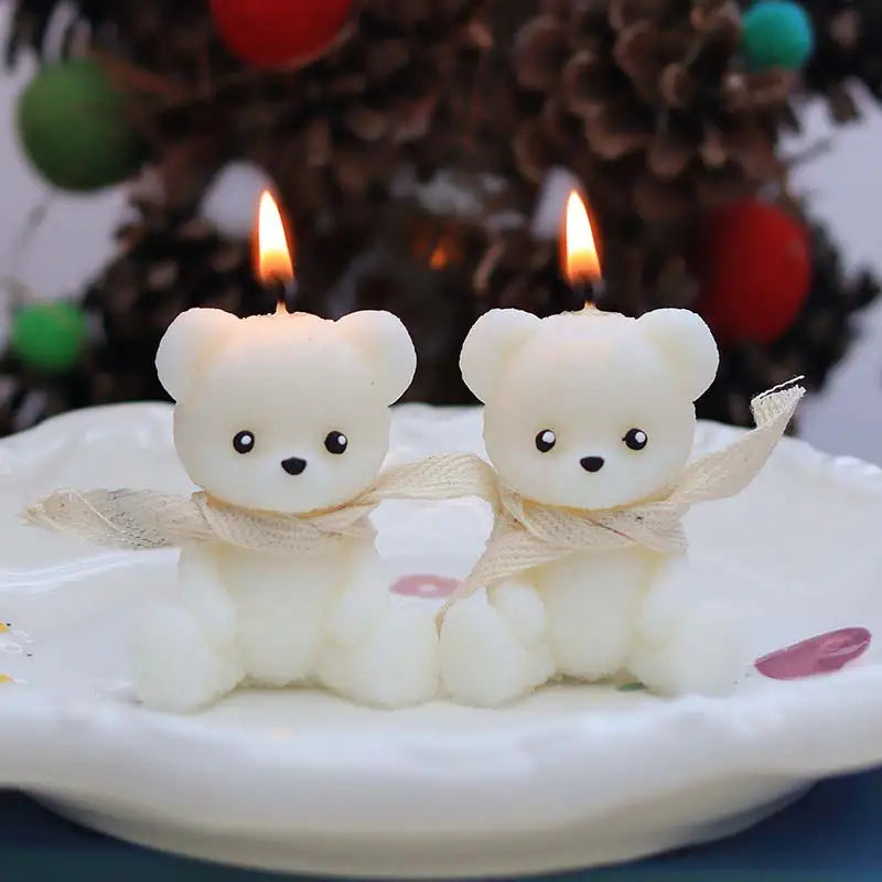 1/2pcs Scented Candle Simulation Teddy Bear Shape Fragrance Cute Souvenir Gift Atmosphere Creative Handmade High-end Bear Candle