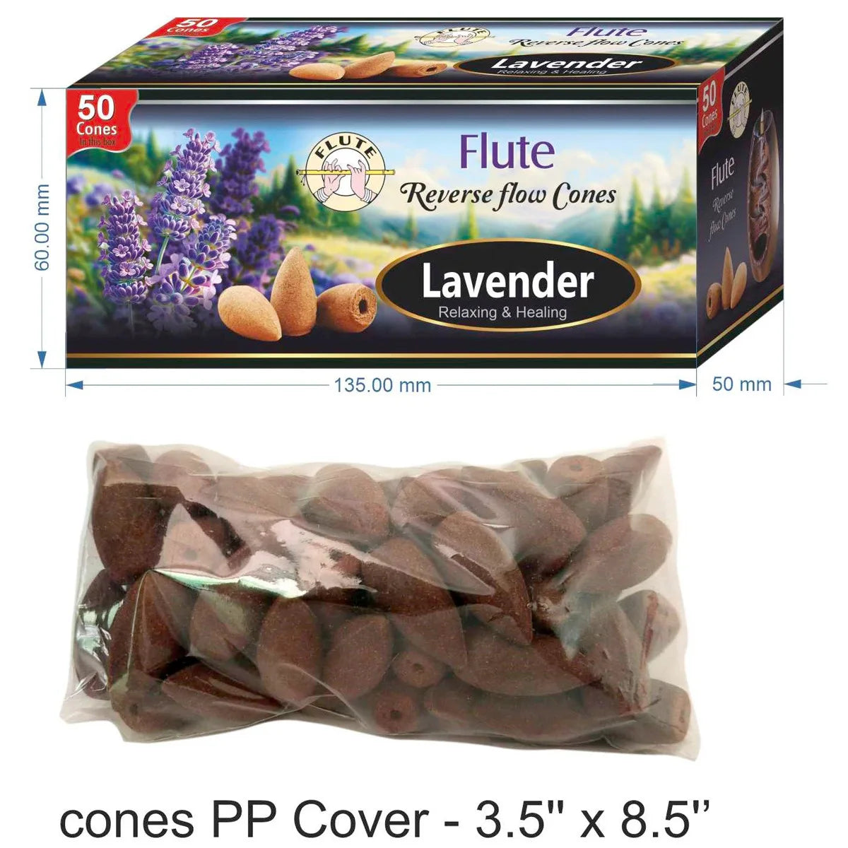 50Pcs/Box Better Quality Natural Perfume Indian Incense Sandalwoo Backflow Incense Cones Long-lasting Smell