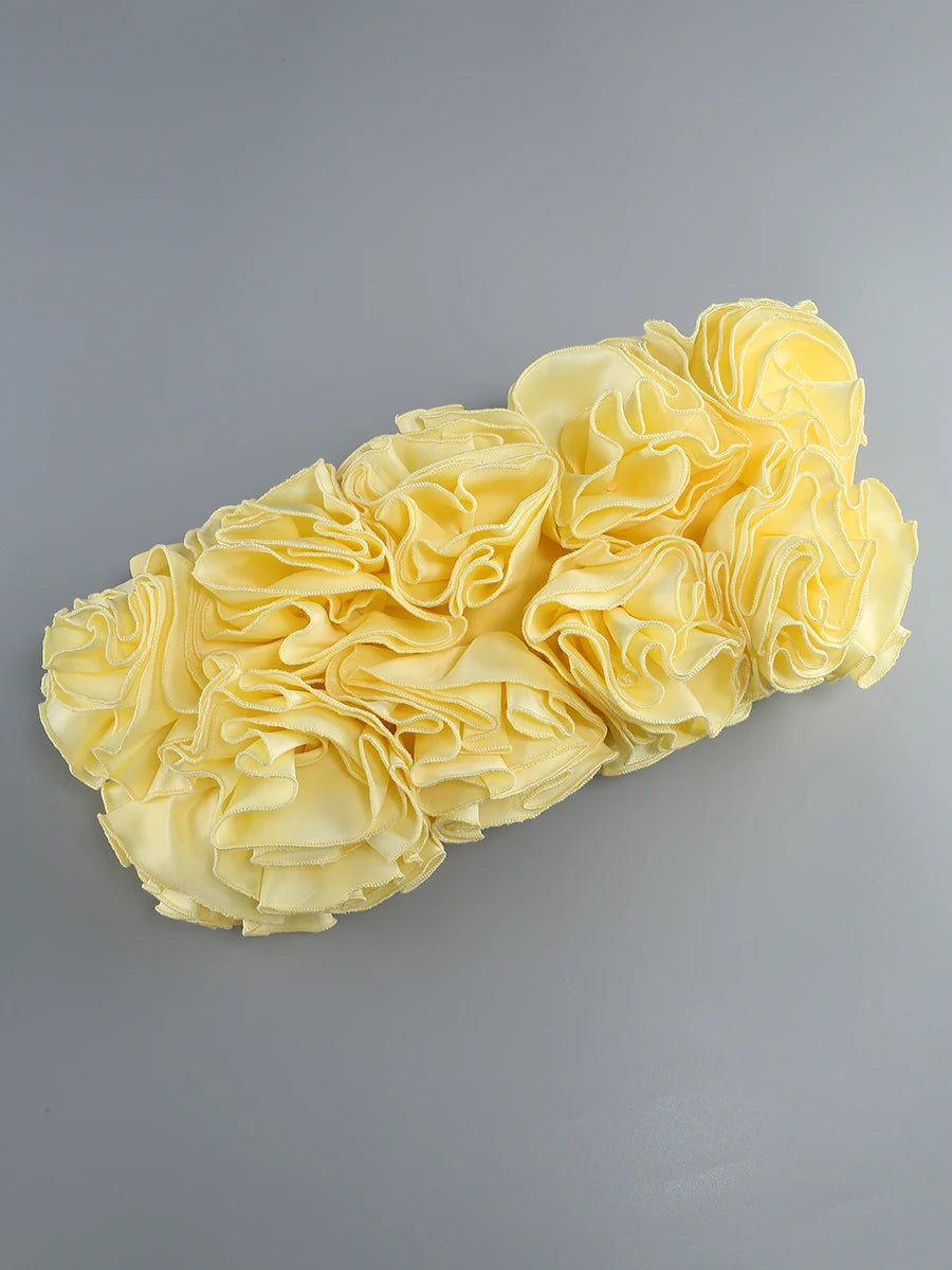 VC Christmas Dress Strapless Red Structured Top With Floral Embellished Mini Skirt Bodycon Celebrity Party Cocktail 2 Pieces Set