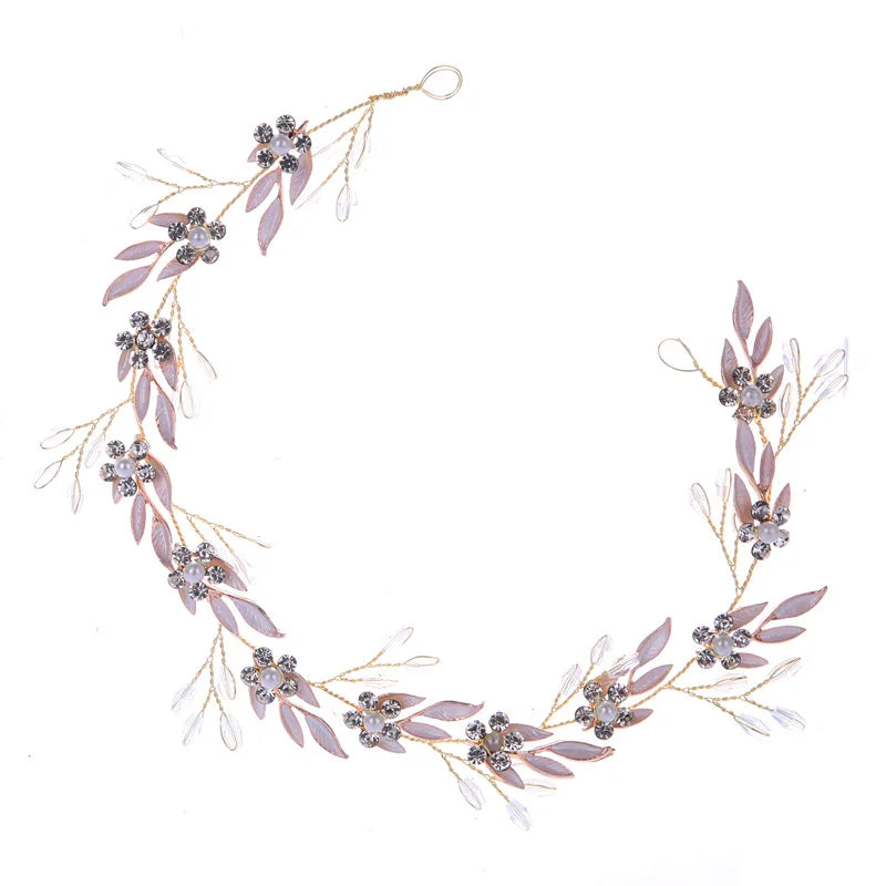 Pearl Crystal Bridal Headband Hairband Rhinestone Wedding Hair Accessories Jewelry Vine For Women Bride Tiara Headband Headpiece