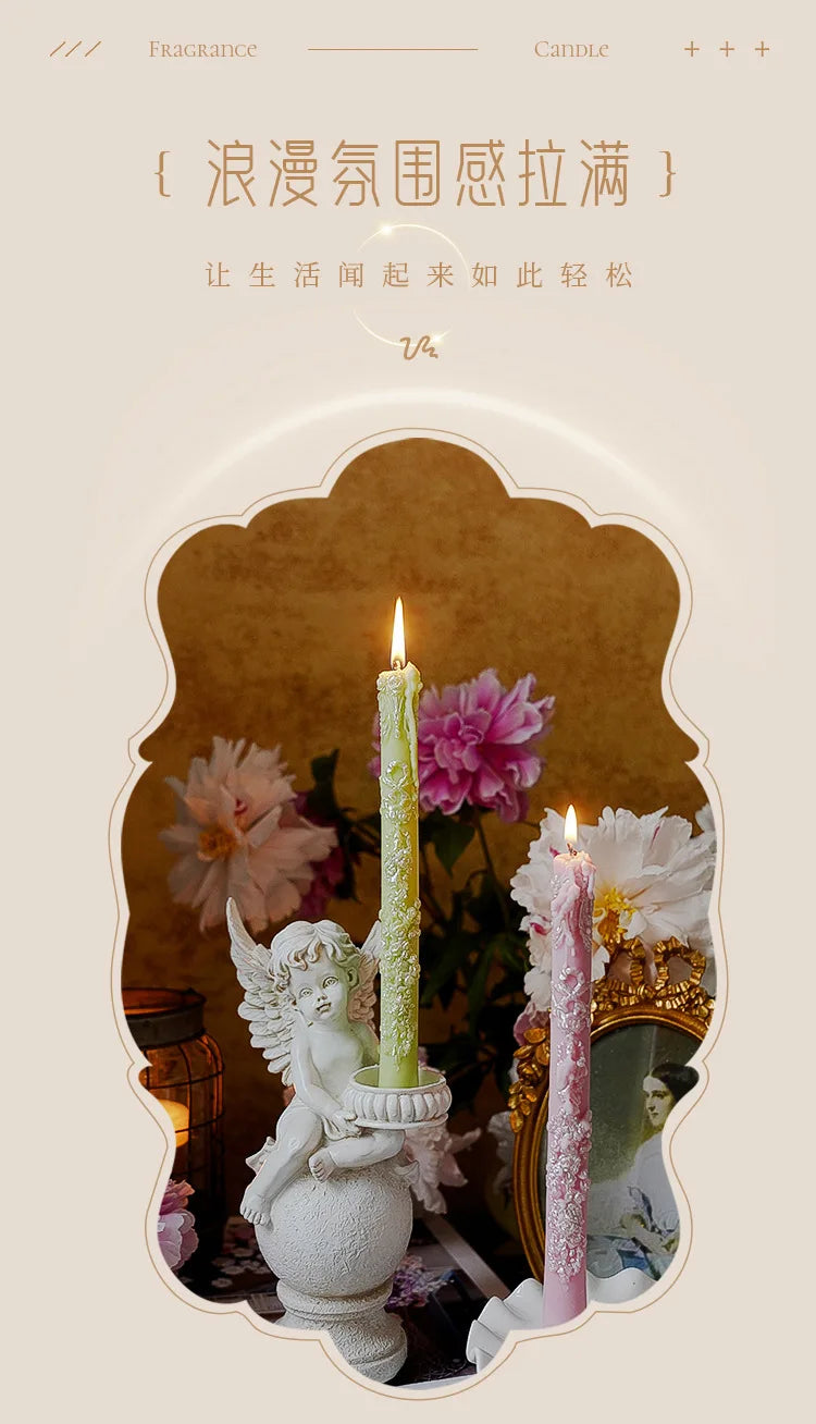 Embossed Long Candles for Candlesticks Taper Scented Wedding Candles Ceremony Home Decorations Item