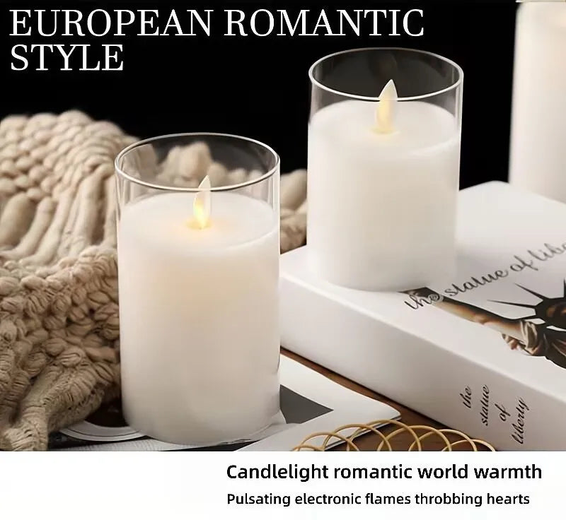 led rocking simulation glass electronic candle light Christmas wedding birthday romantic atmosphere candle decoration