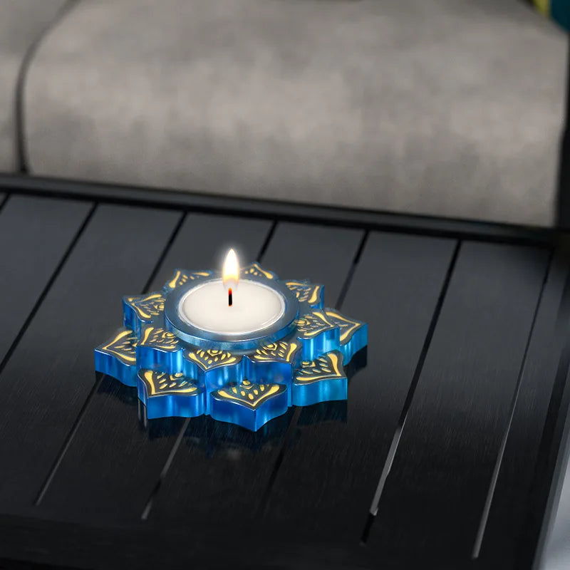 DIY Crystal Epoxy Resin Mold Irregular Pattern Flower Candle Holder Storage Silicone Mold