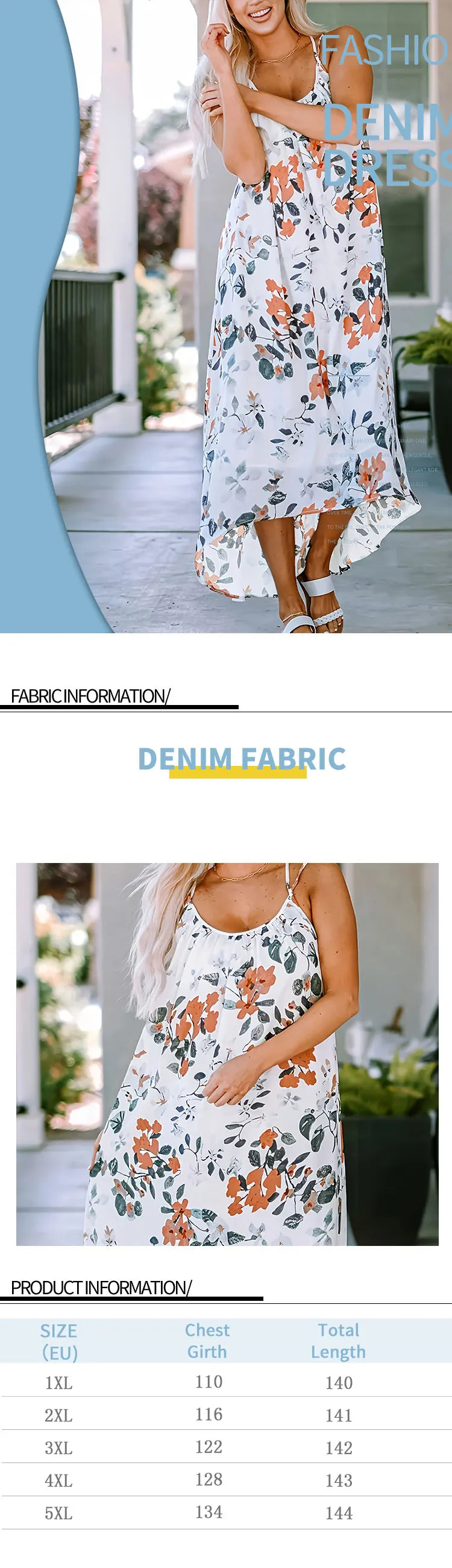 Women's Large Size Woven Summer Festival Printed Dress