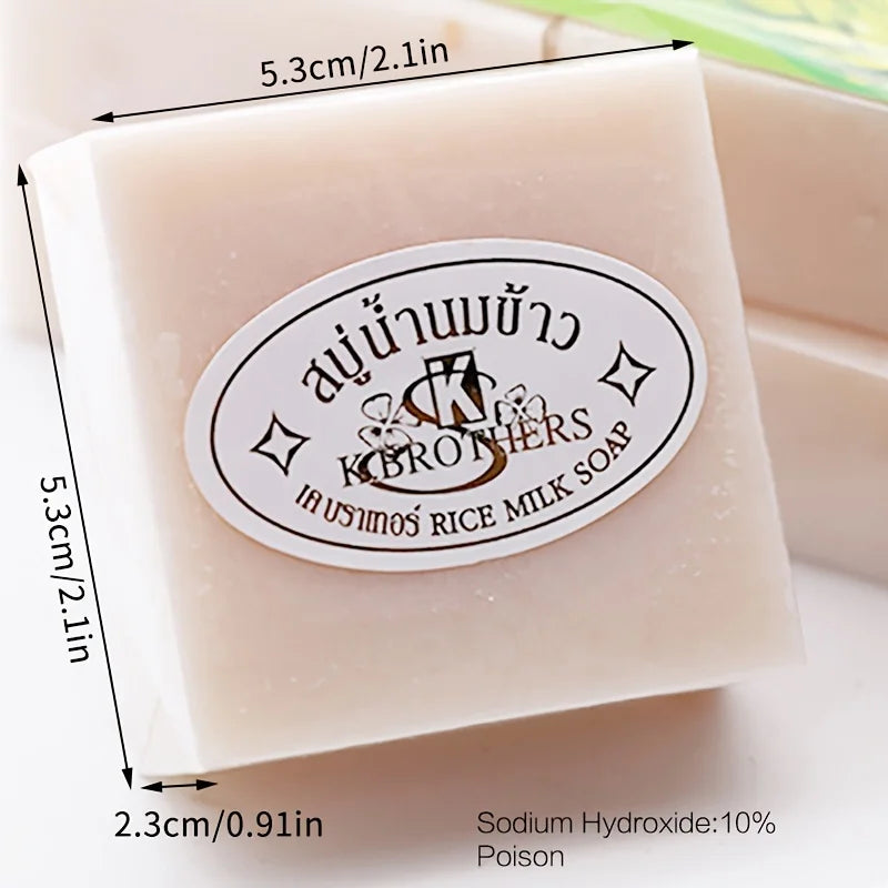 Original Milk Rice Soap Essential Oil Soap Bath Handmade Soap Deep Cleansing Skin 60g(2.12oz)-2 pcs