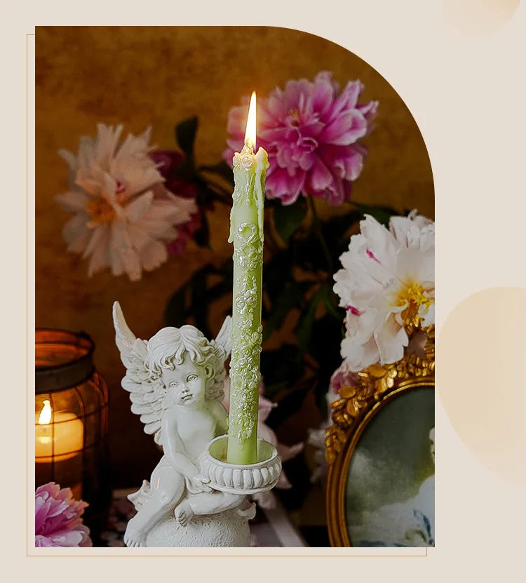 Embossed Long Candles for Candlesticks Taper Scented Wedding Candles Ceremony Home Decorations Item