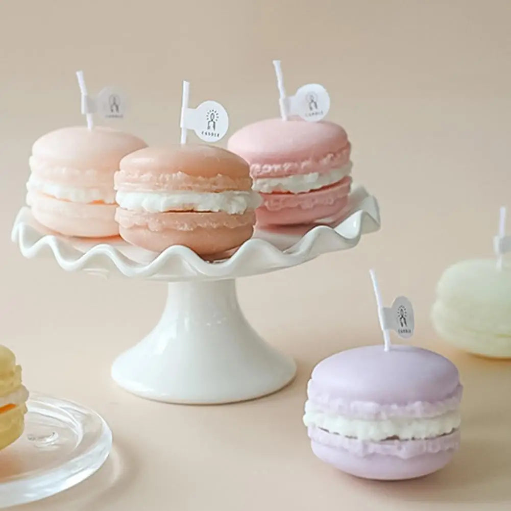 Decorative Scented Candle Nice-looking Bright Color Macaron Shape Aromatherapy Candles Shooting Props