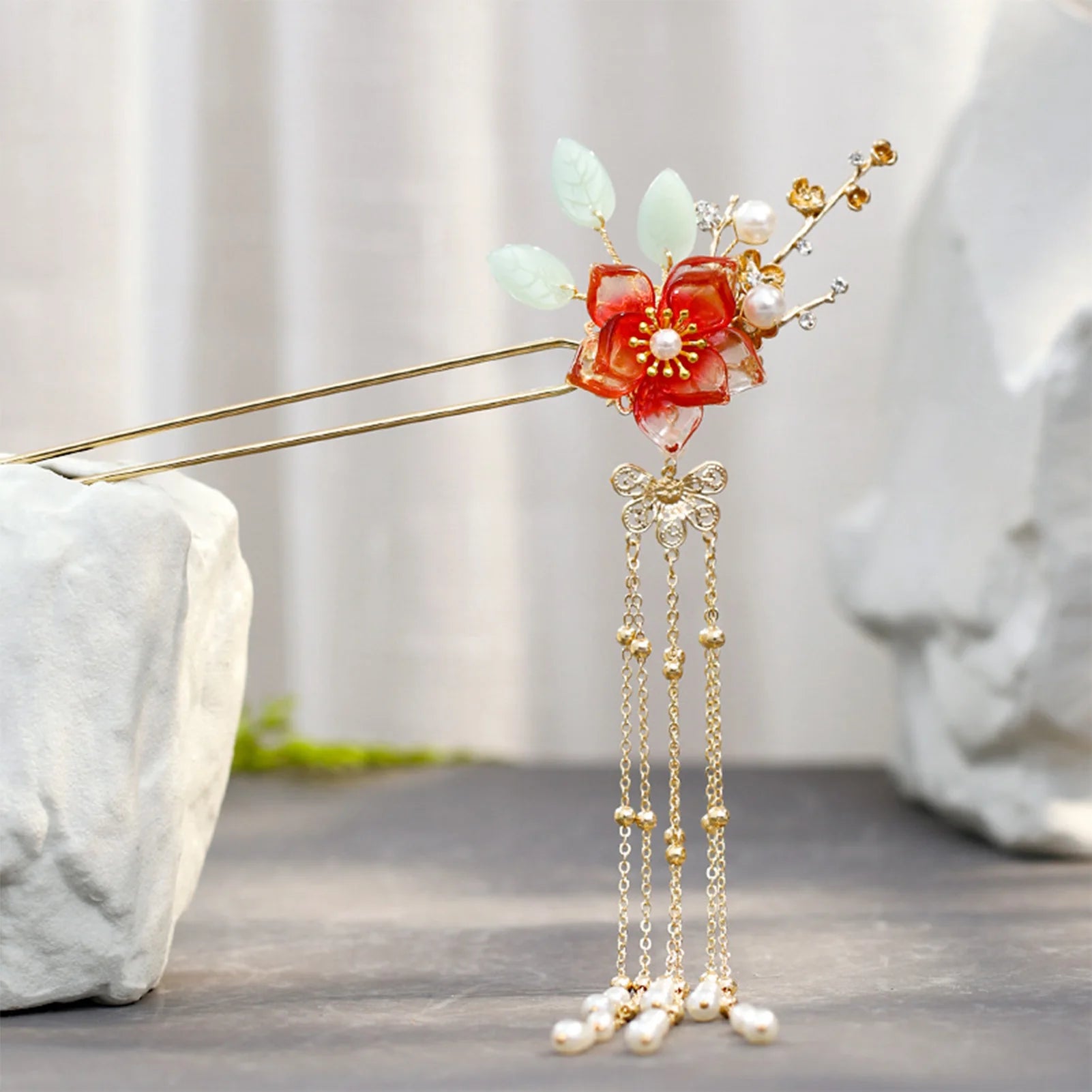 Pearl Rhinestone Flower Hairpins Wedding Hair Accessories Pearl Hairpins Flower Bridal Hair Pins Hair Ornaments Hair Stick