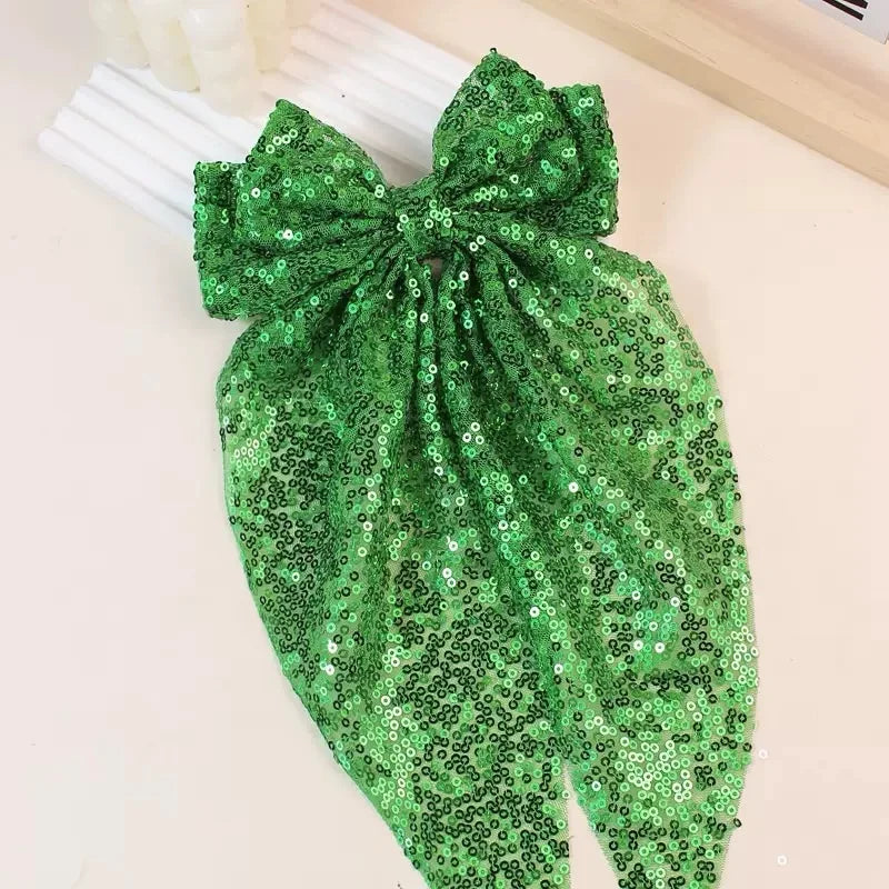 Sequined Double-Layer Mesh Bowknot Hairpin Cute Hair Accessories For Women