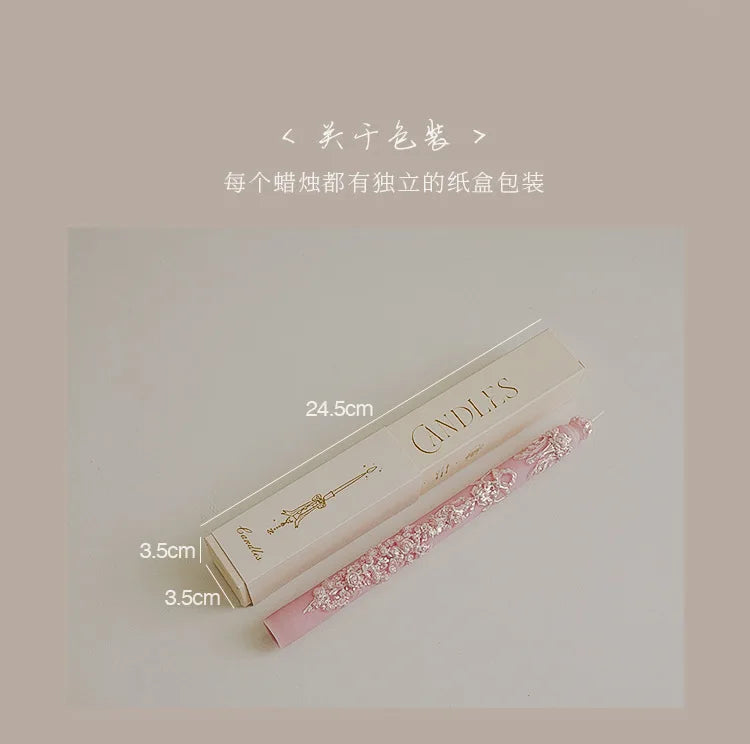 Embossed Long Candles for Candlesticks Taper Scented Wedding Candles Ceremony Home Decorations Item