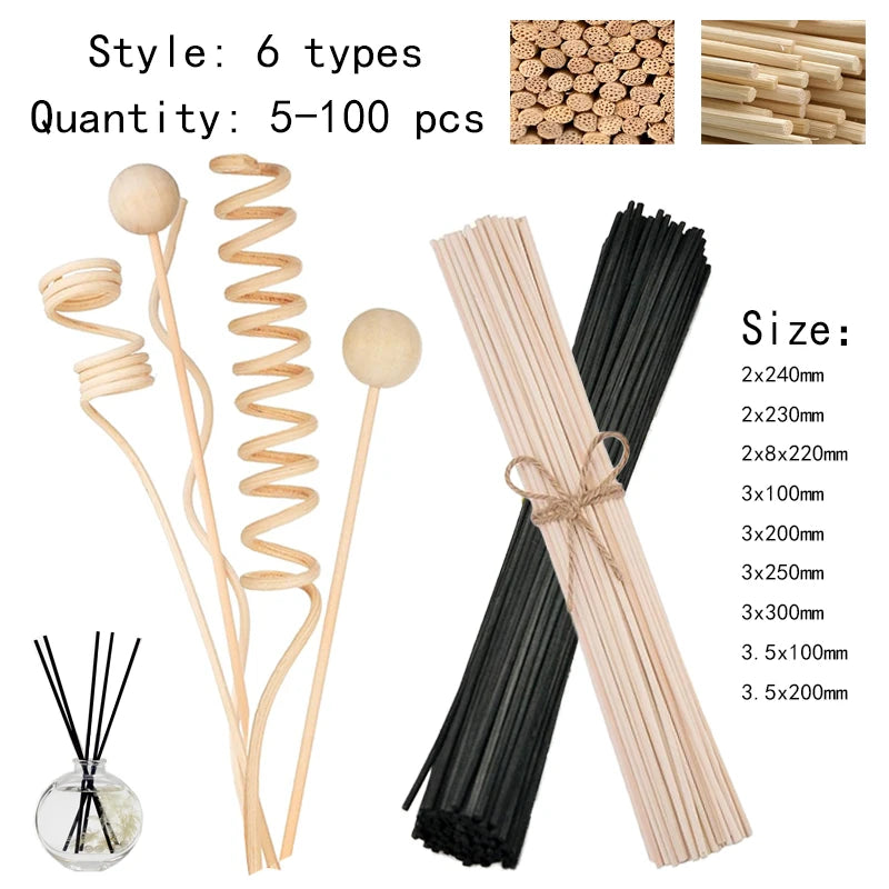 5-100Pcs Reed Diffuser Replacement Stick DIY Handmade Home Decoration Ultras Thick Rattan Aromatherapy Diffuser Filling Stick