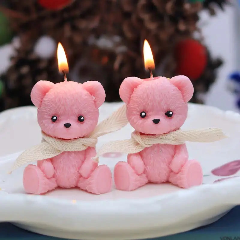 1/2pcs Scented Candle Simulation Teddy Bear Shape Fragrance Cute Souvenir Gift Atmosphere Creative Handmade High-end Bear Candle